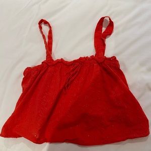 Cropped eyelet tank size XL